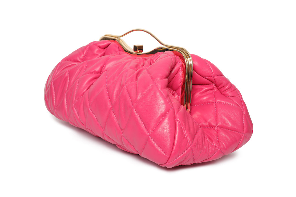 Funda de puff gigante rosa y gris BIG MILIBAG - Miliboo